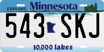 MN license plate 543SKJ