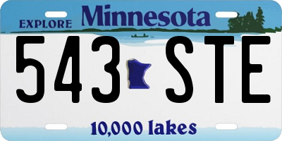 MN license plate 543STE