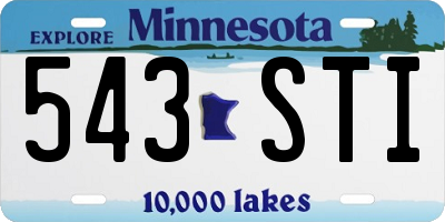 MN license plate 543STI