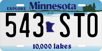 MN license plate 543STO