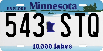 MN license plate 543STQ