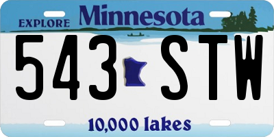 MN license plate 543STW