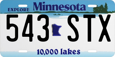 MN license plate 543STX
