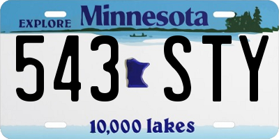 MN license plate 543STY