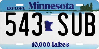 MN license plate 543SUB
