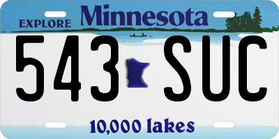 MN license plate 543SUC