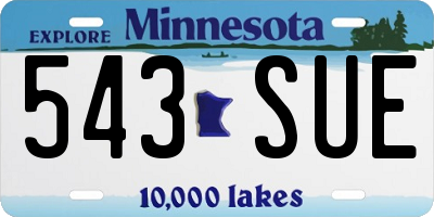 MN license plate 543SUE