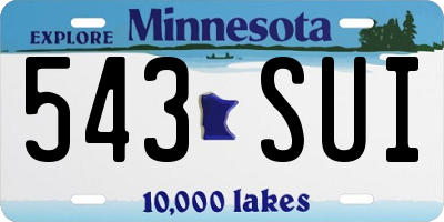 MN license plate 543SUI