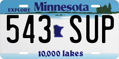 MN license plate 543SUP