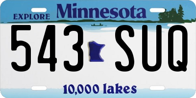 MN license plate 543SUQ