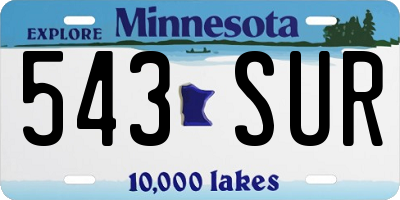 MN license plate 543SUR