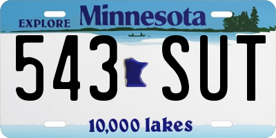 MN license plate 543SUT