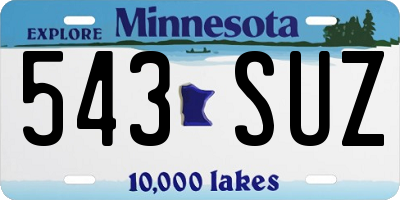 MN license plate 543SUZ