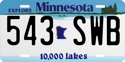 MN license plate 543SWB