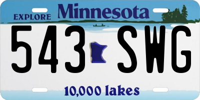 MN license plate 543SWG