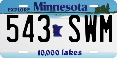 MN license plate 543SWM