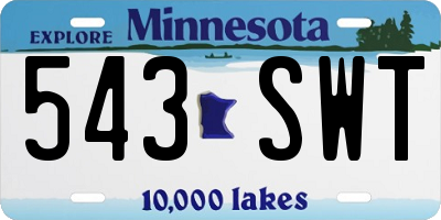 MN license plate 543SWT