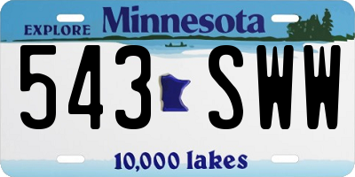 MN license plate 543SWW