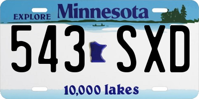 MN license plate 543SXD