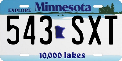 MN license plate 543SXT