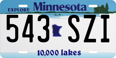 MN license plate 543SZI