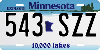 MN license plate 543SZZ