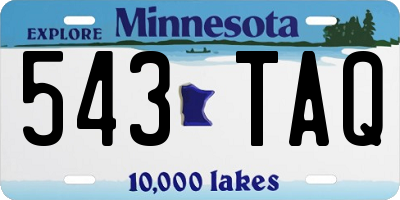 MN license plate 543TAQ