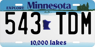 MN license plate 543TDM