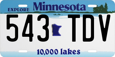 MN license plate 543TDV