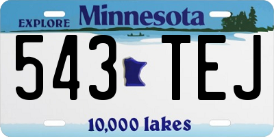 MN license plate 543TEJ