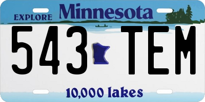 MN license plate 543TEM