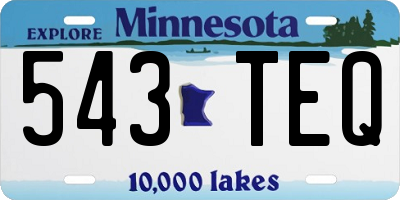 MN license plate 543TEQ