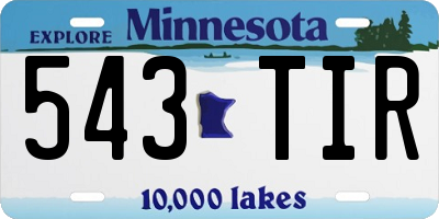 MN license plate 543TIR