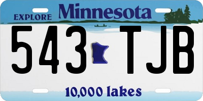 MN license plate 543TJB