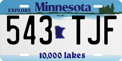 MN license plate 543TJF