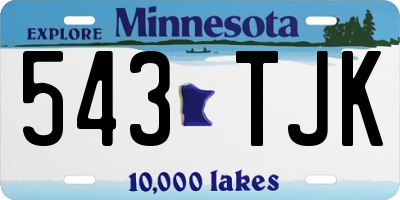 MN license plate 543TJK