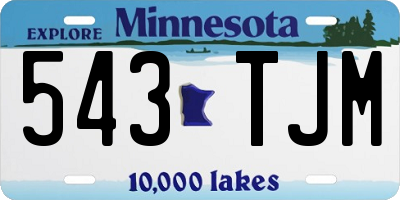 MN license plate 543TJM