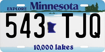 MN license plate 543TJQ