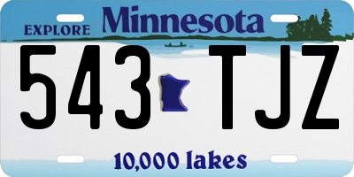 MN license plate 543TJZ