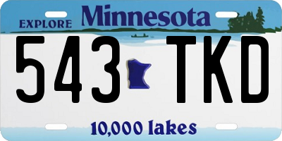 MN license plate 543TKD
