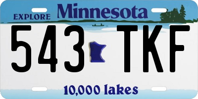 MN license plate 543TKF