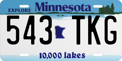 MN license plate 543TKG