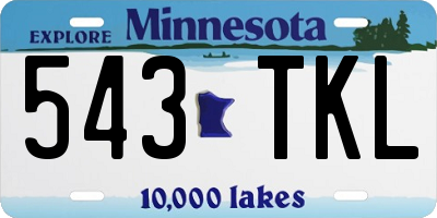 MN license plate 543TKL