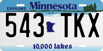 MN license plate 543TKX