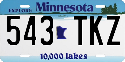 MN license plate 543TKZ