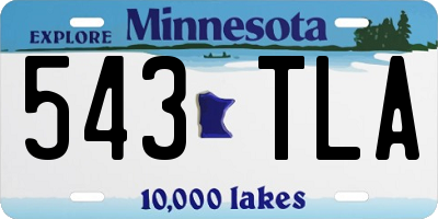 MN license plate 543TLA
