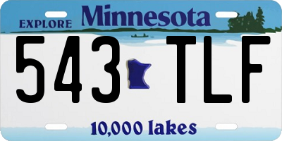 MN license plate 543TLF