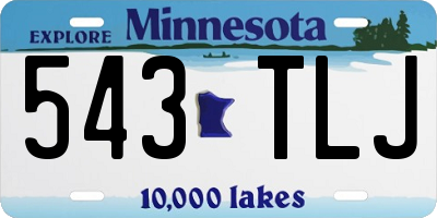 MN license plate 543TLJ