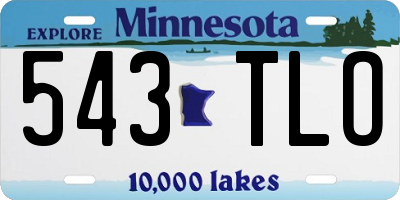 MN license plate 543TLO
