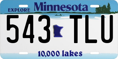 MN license plate 543TLU